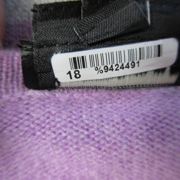 Talbots 100% Cashmere Sweater Women M Purple Striped Long Sleeve Knit Casual 218 - Picture 4 of 9